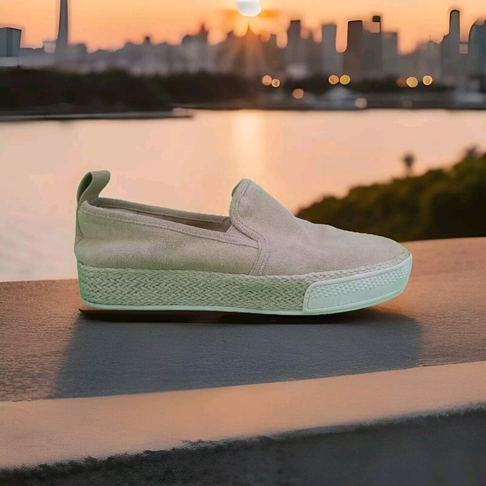 ✅Womens 8 Dolce Vita Travis Blush Suede Espadrille Platform Slip-On Shoes - Picture 1 of 15